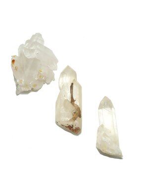 Clear Quartz Cluster Set of 3 Unique Natural Healing Crystals Master Healer Raw